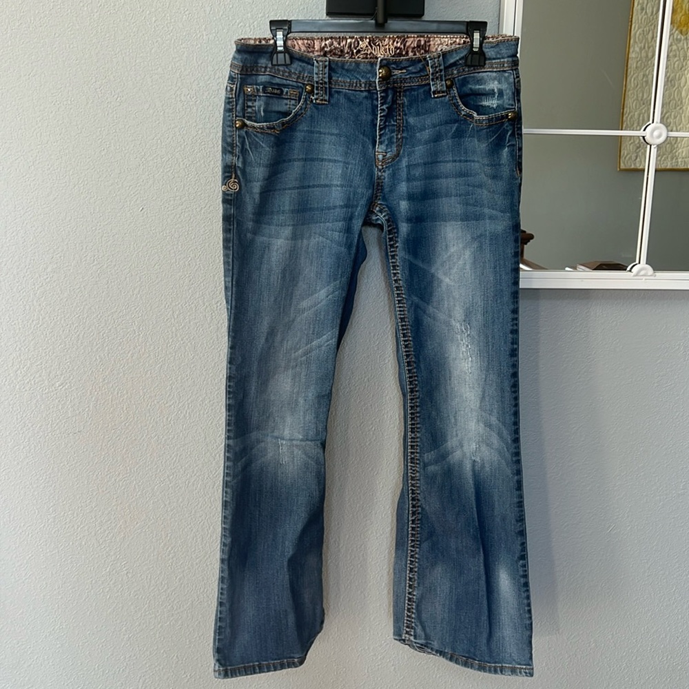 Adiktd Embroidered Boot Cut Jeans